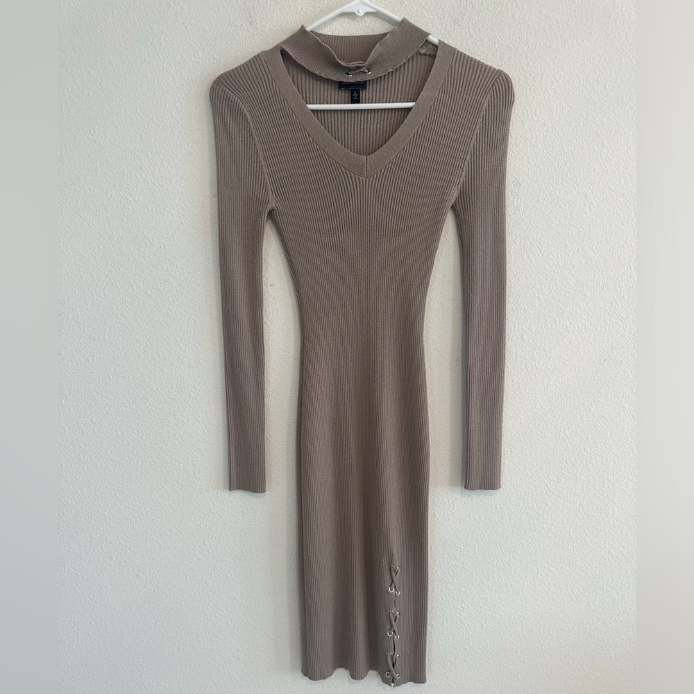 Derek Heart Taupe Knit Dress